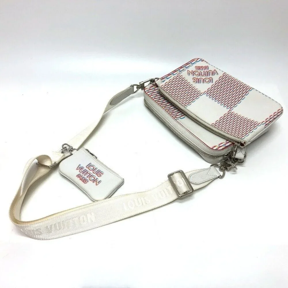 Auth LOUIS VUITTON M20665 damier giant spray Trio-Messenger Bag Shoulder Bag